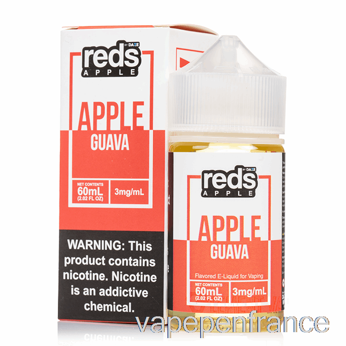 Goyave - E-jus Pomme Rouge - 7 Daze - 60 Ml 0 Mg Stylo Vape